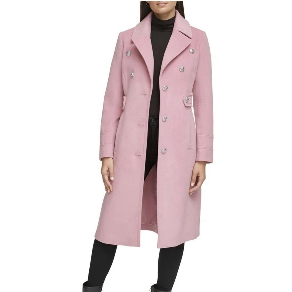 Kenneth Cole Women's Full Length Wool Jacket, Pink, Large, Brand New With Tags